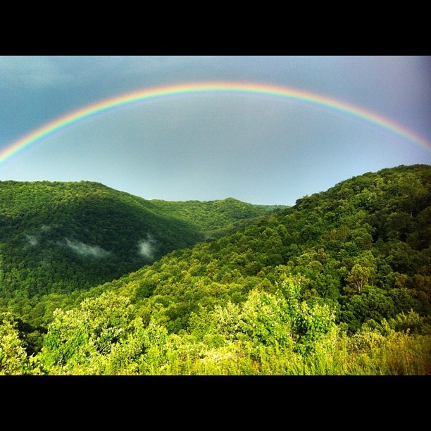 From rain comes rainbows. Taken 7/15 Powell Mountain by Will Deskins #visitwv